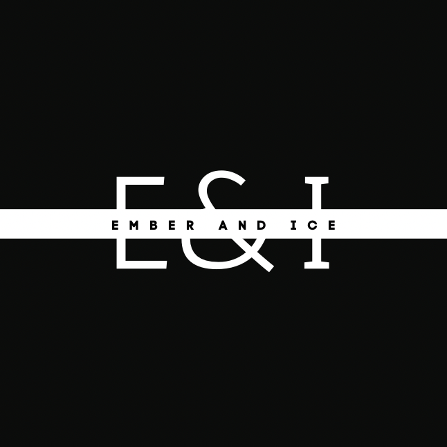 Ember & Ice logo featuring the letters "E&I" and the full name "EMBER AND ICE" on a black background, representing the wellness brand's identity.