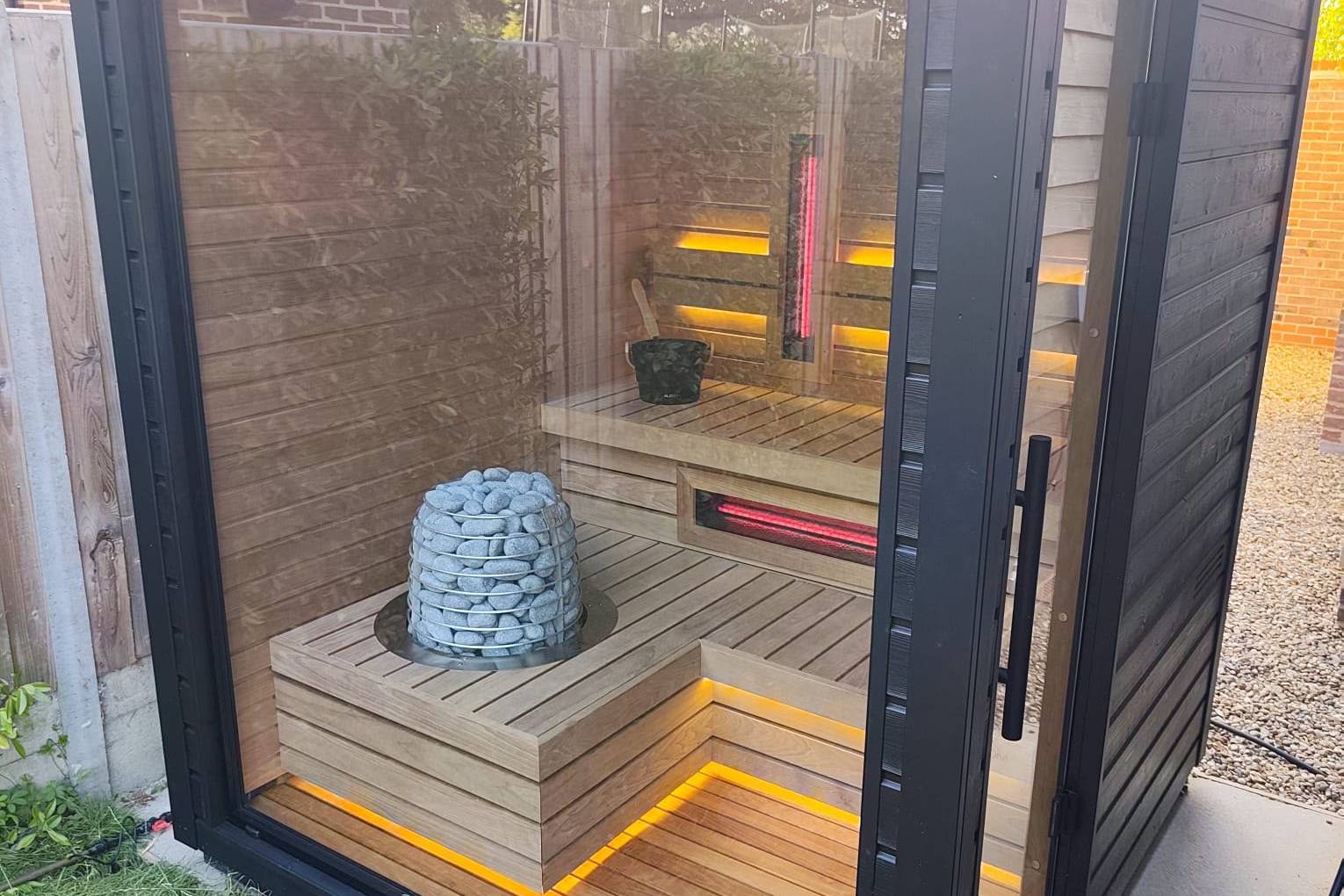 Custom Mira Hybrid Sauna by ember and ice wellness